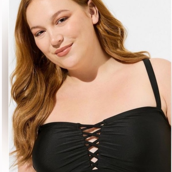 Torrid Wireless Lattice Front One Piece Swimsuit - Picture 2 of 7